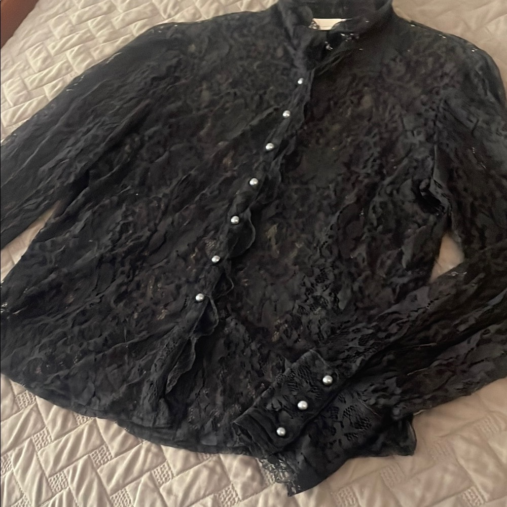 White Stag Black Casual Button Down Shirt